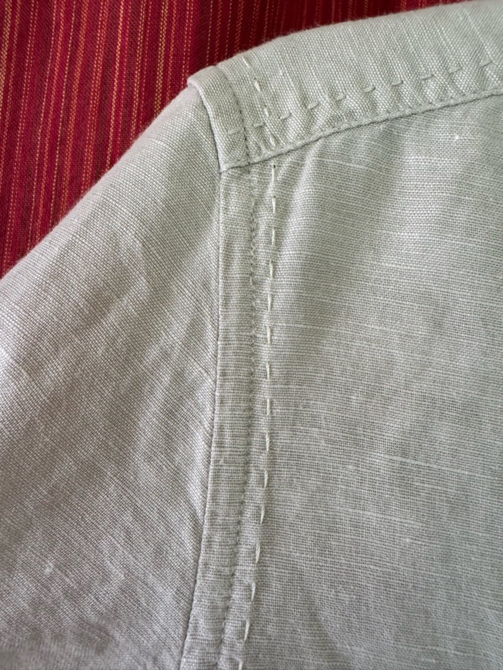 Eddie Bauer Natural Ivory Linen 1/2 button 3/4 Sleeve Tunic Shirt Size Medium - Picture 5 of 10